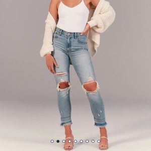 Abercrombie Ripped High Rise Mom Jeans